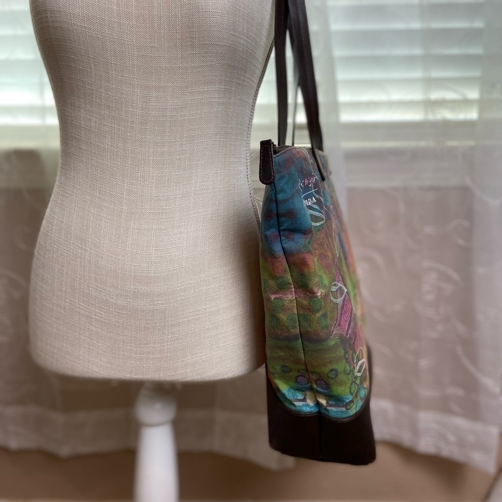 Vida Rae Bright Large Fabric/Leather Tote - Picture 8 of 13